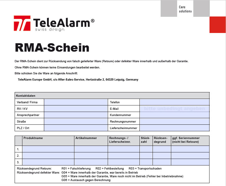 Wussten Sie schon ... RMA-Schein